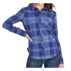 Orvis Womens Long Sleeve Button Down Shirt XL X-Large Top Flannel Pocket Cotton